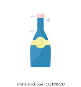 Diseño de icono en forma de botella de champán, bebidas alcohólicas menú líquido sorpresa restaurante y tema de celebración Ilustración vectorial