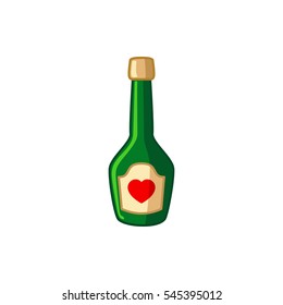 champagne bottle with heart icon illustration isolated vector sign symbol