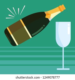 Champagne bottle icon