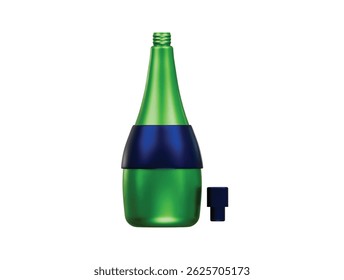 champagne bottle icon 3d illustration render