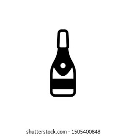 Champagne bottle icon. Alcohol drink symbol