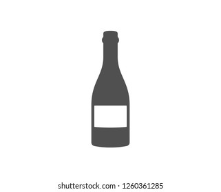 Champagne bottle icon. Anniversary alcohol sign. Celebration event drink. Quality design element. Classic style icon. Vector