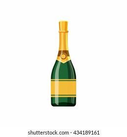 Champagne Bottle Icon, Cartoon Style