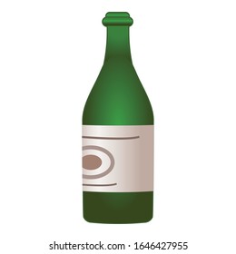 Champagnerflasche-Symbol. Cartoon der Champagnerflasche Vektorillustration Symbol für Webdesign einzeln auf weißem Hintergrund