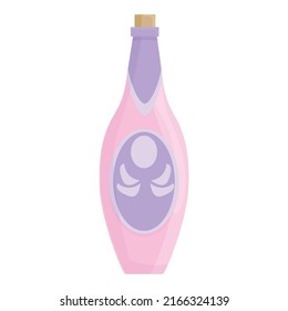 Vector de dibujos animados de botellas de champán. Vidrio. Parte de bebida