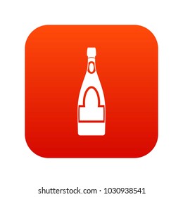Champagne bottle icon digital red for any design isolated on white vector illustration