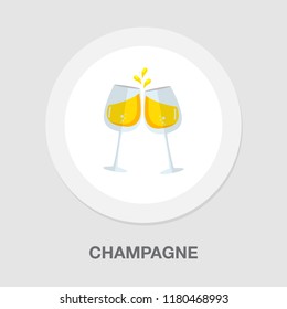 Champagne Bottle Icon - Drink Alcohol Symbol - Holiday Celebration Icon