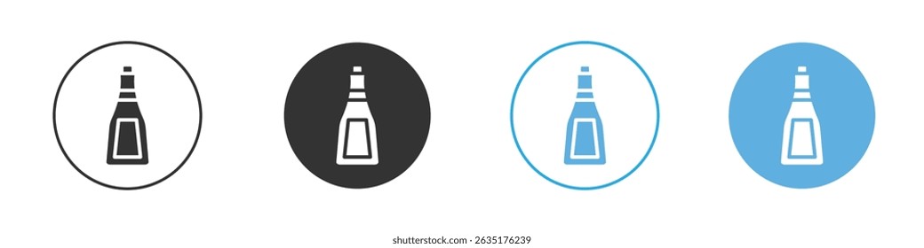 Champagne bottle icon Editable flat style, illustration icons