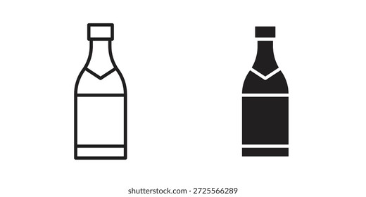Champagne bottle icon in filled, thin line, stroke style for website and apps
