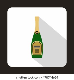 Champagne bottle icon in flat style on a white background vector illustration