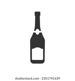 Champagne bottle icon flat vector