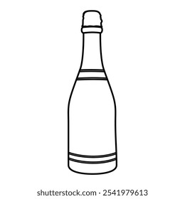 Champagne bottle icon with foil showcasing an elegant design perfect for celebrations and special occasions. Vector illustration