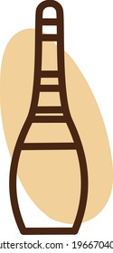 Champagne bottle, icon illustration, vector on white background