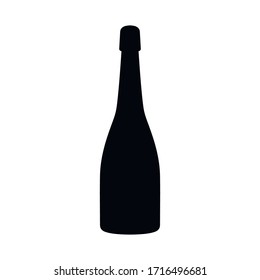 Champagne bottle icon isolated on white background. Vector illustration