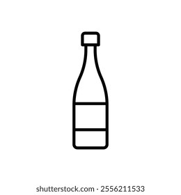 Champagne bottle icon isolated on white background