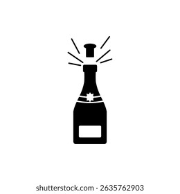 champagne bottle icon, modern vector isolated on white background.