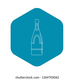 Champagne bottle icon. Outline illustration of champagne bottle vector icon for web