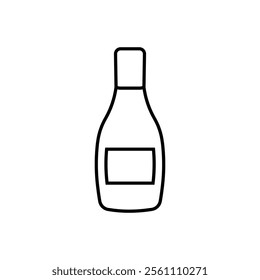Champagne bottle icon Outline vector line symbol