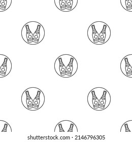 Champagne Bottle Icon Seamless Pattern, Alcohol Beverage Bottle Vector Art Illustration