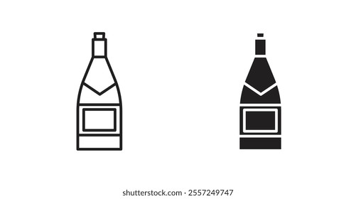 Champagne bottle Icon set. vector illustration set