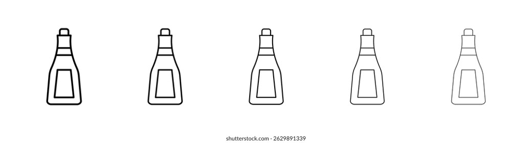 Champagne bottle icon Simple thin line flat symbol