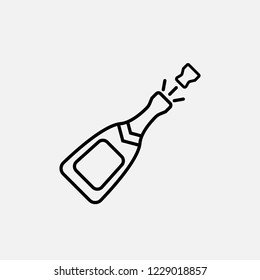 Champagne bottle icon. Champagne bottle symbol. Flat design. Stock - Vector illustration