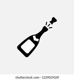 Champagne bottle icon. Champagne bottle symbol. Flat design. Stock - Vector illustration