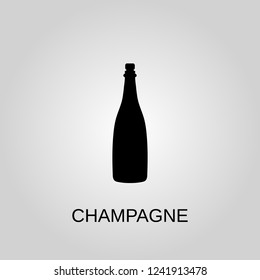 Champagne bottle icon. Champagne bottle symbol. Flat design. Stock - Vector illustration