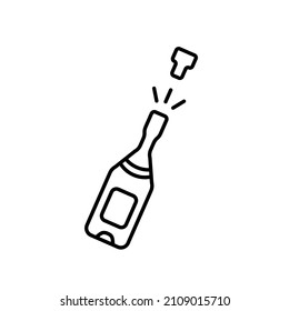 Champagne bottle icon. Champagne bottle symbol. Flat design. Stock - Vector illustration