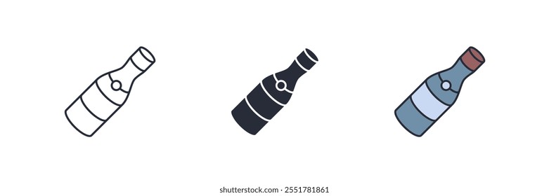champagne bottle icon. champagne bottle Symbol sign for mobile concept and web design. Vector icon, Logo illustration, Vector graphics