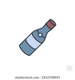 champagne bottle icon. champagne bottle Symbol sign for mobile concept and web design. Vector icon, Logo illustration, Vector graphics