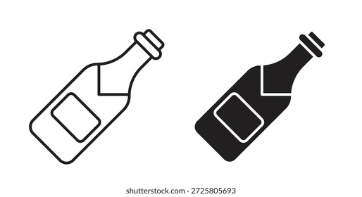Champagne bottle icon symbol. Vector EPS 10. line and glyph icon
