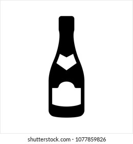 Champagne Bottle Icon Vector Art Illustration