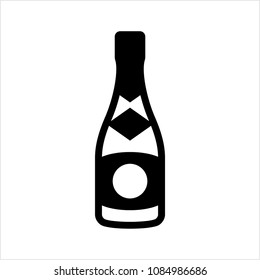 Champagne Bottle Icon Vector Art Illustration
