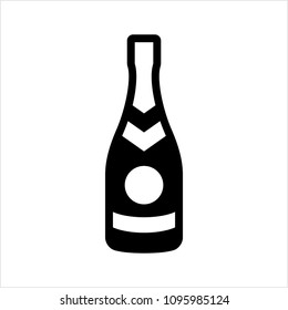 Champagne Bottle Icon Vector Art Illustration