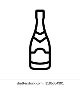 Champagne Bottle Icon Vector Art Illustration