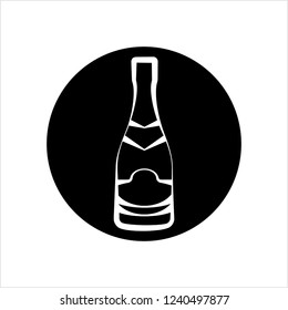 Champagne Bottle Icon Vector Art Illustration