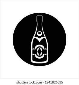 Champagne Bottle Icon Vector Art Illustration