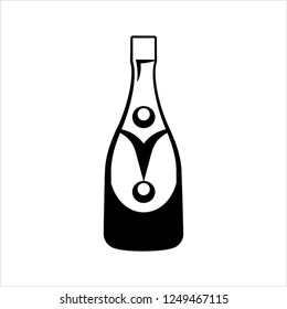 Champagne Bottle Icon Vector Art Illustration