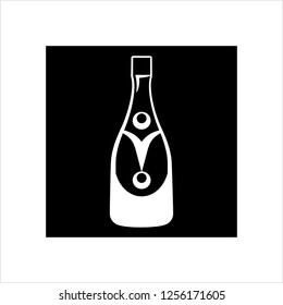 Icono de botella de champán Icono de vector Ilustración de arte