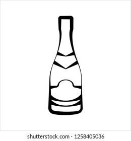 Champagne Bottle Icon Vector Art Illustration