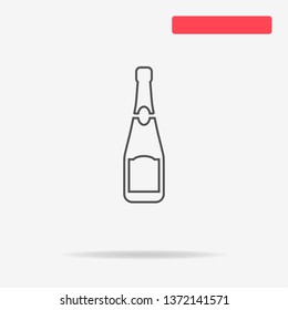 Champagne bottle icon. Vector concept illustration for design.
