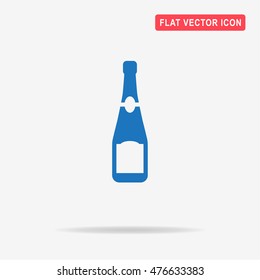 Champagne bottle icon. Vector concept illustration for design.