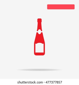 Champagne bottle icon. Vector concept illustration for design.