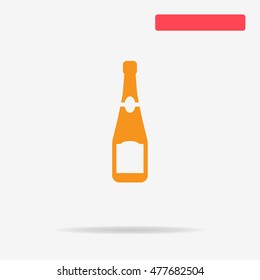 Champagne bottle icon. Vector concept illustration for design.