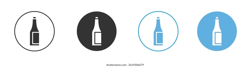 Champagne bottle icon Vector Graphic set