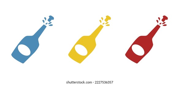 champagne bottle icon, vector illustration
