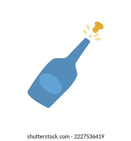 champagne bottle icon, vector illustration