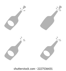 champagne bottle icon, vector illustration