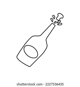 champagne bottle icon, vector illustration